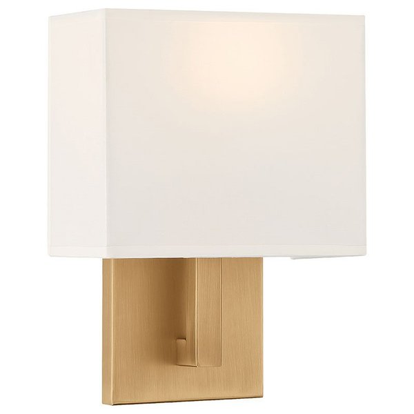 Access Lighting Mid Town, 1 Light LED Wall Sconce, Antique Brushed Brass Finish, Fabric 64061LEDDLP-ABB/WH